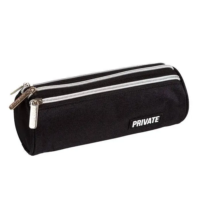 Пенал "deVENTE. Private" 22x8x8 см,3 отд, круглый, черный, фото №1