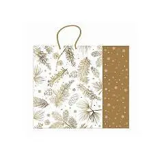 Сумка подарочная "Еловые веточки" мат.лам.и тис.фол.26х32х10см, фото №1