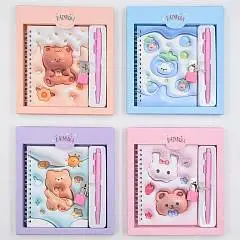 Блокнот+ручка А5 "МИШКА" на замочке подар.упак.19,5*17,5см, фото №1