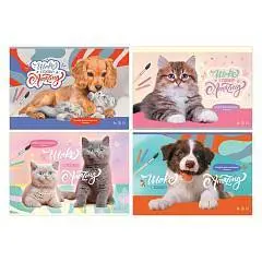 Альбом д/рисования 24л А4 скоба BG Домашние любимцы эконом, фото №1