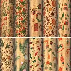 Бумага упаковочная НГ "Christmas Kraft" в рулоне 70х100 см, фото №1