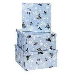 Коробка подарочная "Зима в лесу" 17,5*17,5*10 см 3-2, фото №1