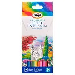 Карандаши цветные Гамма Классические 24цв шестигр, фото №1