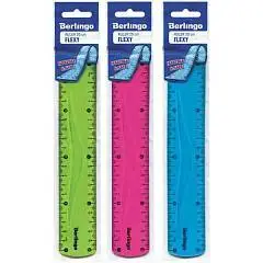 Линейка 20см Berlingo "Flexy" гибкая, ассорти, фото №1