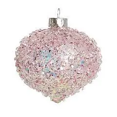 Капля "Ледяная россыпь" розовая (стекло) 8х8х9 см, фото №1