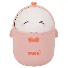 Контейнер для мусора "Kawaii" 20x11см, с крышкой, овальный, роз, фото №1