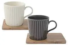 Набор из 2-х кр 0.38л (чёрн+св.оливк.) (акация) "Время отдыха" в, фото №1