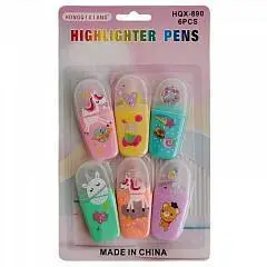 Набор текстовыделителей "CUTE" 6шт., фото №1