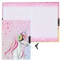 Книжка записная А6 "Единорог" на замке, тв обл, фото №1