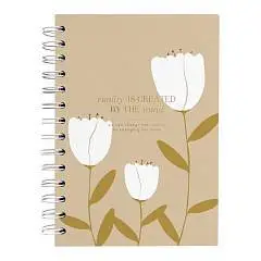 Тетрадь 120л КЛЕТКА "Апрель" тюльпаны, спираль, тв.обл, фото №1