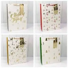 Сумка подарочная "Новый год" с тиснением 33*45*15см, фото №1