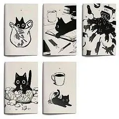 Тетрадь 48л КЛЕТКА "NAUGHTY CAT"  soft touch, фото №1