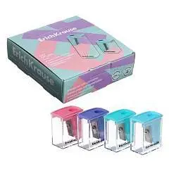 Точилка пластиковая EK City Mini, Pastel, с контейнером, ассорти, фото №1