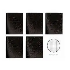 Тетрадь 96л КЛЕТКА "YOU DESERVE" черная, soft touch, фото №1