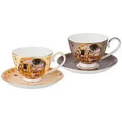 Чайный Набор"Поцелуй"(Г.Климт)2Пер.4Пр.250 Мл,Кремовый,Серый, фото №1