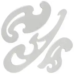 Лекало НАБОР 3 шт, 25 см, 17 см, 12 см, тонированные, фото №1