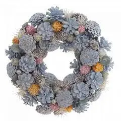 Изделие декоративное "Венок",H34 см шишк голуб, фото №1