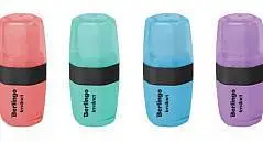 Точилка пластиковая с ластиком Berlingo "Instinct" 1 отв, фото №1