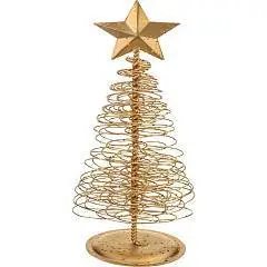 Фигура декоративная Елочка золотистая 16х6см, фото №1