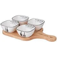 Набор слатников на дерев подст "FAMILY FARM" 5 пр 30х19х6,7 см, фото №1