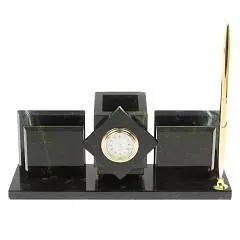 Мини-набор камень Менеджер черный змеевик часы, фото №1