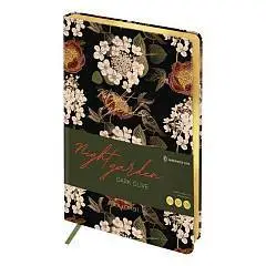 Ежедневник недат А5 "Night garden. Dark olive", тон.блок, кожзам, фото №1