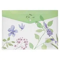 Папка-конверт А4 "NATURAL BLUE FLOWERS" на кнопке, фото №1