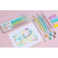 Набор ручек гелевых с 3D эффектом "MORANDI" 6цв, с блестками, фото №1