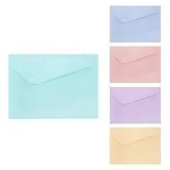 Папка-конверт на кнопке Trend Pastel А4, 180мкм, ассорти, фото №1
