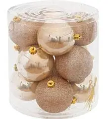 Набор шаров  12 шт, D8 см золото, фото №1