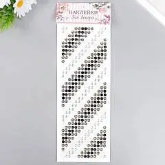 Стразы самоклеящиеся "Градиент чёрно-белый" 30*10,5см, фото №1
