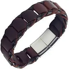 Браслет (нат./иск. кожа, сталь), фото №1
