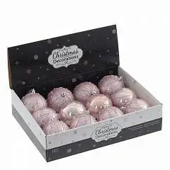 Шар елочный пластик 8 см роз, фото №1