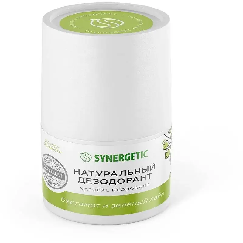 Натуральный дезодорант Synergetic "бергамот-зеленый лайм" 50мл, фото №1