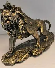 Фигура Лев на камне н-26см,l-48см бронза, фото №1