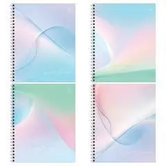 Тетрадь 96л КЛЕТКА "Облака нежности", soft-touch, спираль, фото №1
