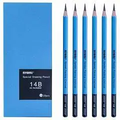 Карандаш чернографитный NYONI, 14B, фото №1