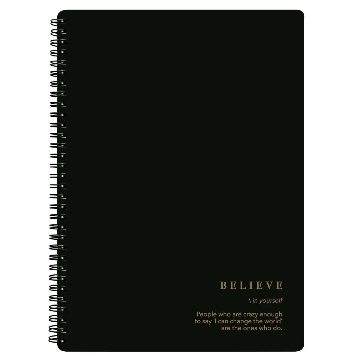 Тетрадь А4 96л спираль "Believe", черный, фото №1