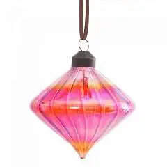 Украшение стекло "Капля", L8 W8 H10 см прозр оранж, фото №1