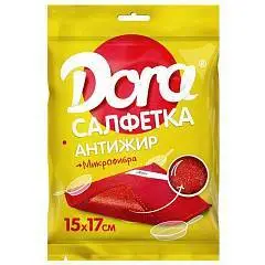Салфетка из микрофибры Dora Антижир, 17х15 см, фото №1