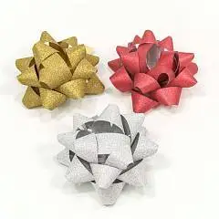 Бант-звезда 7,6 см "Матовый блеск" , шт, фото №1