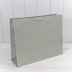 Сумка подарочная "Ромб" Серебряный 50*40*15см, фото №1