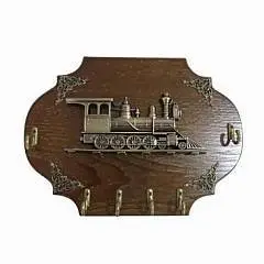 Ключница  25х18, паровоз, открытая, темная, фото №1