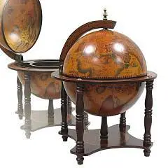 Глобус-бар настольный ножки d 33 светлый т/коричн, фото №1