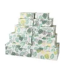 Коробка подарочная "Зеленые листья" 19 х 13 х 7,5 см 10-1, фото №1