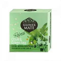Мыло Kerasys Shower Mate Оливки и зеленый чай 100г, фото №1