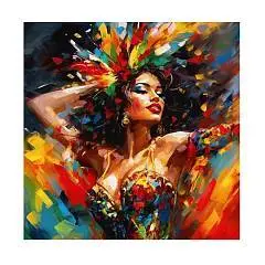 Алмазная  мозаика 30*30см част выкл Танцующая девушка 14цв, фото №1