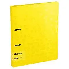 Папка на 2 кольцах Berlingo "Neon" 24мм, желтый,  внутр.карман, фото №1