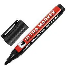 Маркер перманентный ULTRA MARKER, ЧЕРНЫЙ, 3,5 мм, с клипом, фото №1