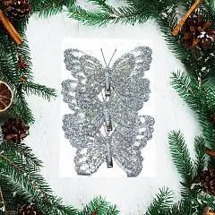 Набор подвесок, Darlens «БАБОЧКА», 3 шт, 12 см, серебряный, фото №1